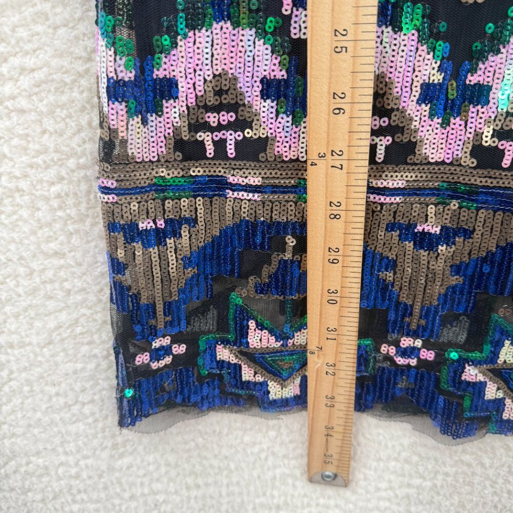 Zara Blue Multi-Color Patterned Mini Dress - Picture 14 of 14